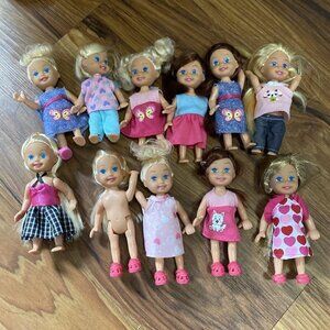 Kid‎ Galaxy Lot Of 11 dolls With Clothes 4.5” Tall